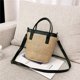 thumbnail image 5 of Bolsa De Hombro Bolso de hombro de paja con forma de cubo para mujer, bolsos cruzados tejidos de PU negro Sywqhk Para Estrenar, 5 of 7