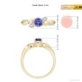 thumbnail image 6 of Angara Natural 0.5 Ct. Tanzanite with Diamond Three Stone Ring in 14K Yellow Gold for Women (Ring Size: 3.5), 6 of 11
