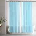 thumbnail image 4 of Light Blue Stripe Shower Curtain for Bathroom, Summer Ocean Style Waterproof Shower Curtains Washable Quick Dry with Hooks Bathtub Curtains 72x72IN, 4 of 9