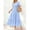 Light Blue-S, variant on Light Blue V-Neck Short Sleeve Tiered Maxi Dress With Floral Embossing