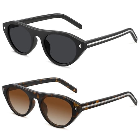 Women's Oval Cat Eye Sunglasses, Retro Narrow Vintage Frame UV400