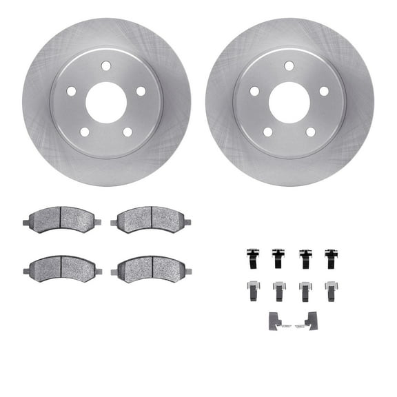 Dynamic Friction Company Front Brake Rotors with Ultimate Duty Performance Brake Pads includes Hardware 6412-40028