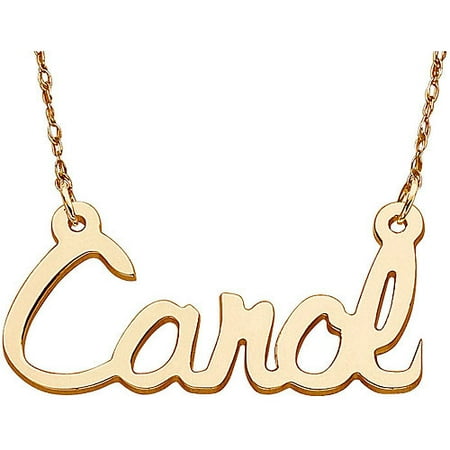 name necklace gold 14kt script personalized 10kt