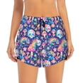 thumbnail image 2 of Balery mushroom Skull rainbow color Pantalones cortos deportivos para mujer con forro y dos bolsillos, elásticos, para entrenamiento, gimnasio, yoga-Medium, 2 of 7