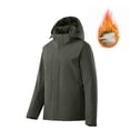thumbnail image 3 of Sentmoon Coat for Women Plus Size Hooded Neck Long Sleeve Ski Jacket Zipper Solid Color Windproof Waterproof Fall Clothes for Women with Pockets Fall and Winter Comfy for Running and Hiking, 3 of 8
