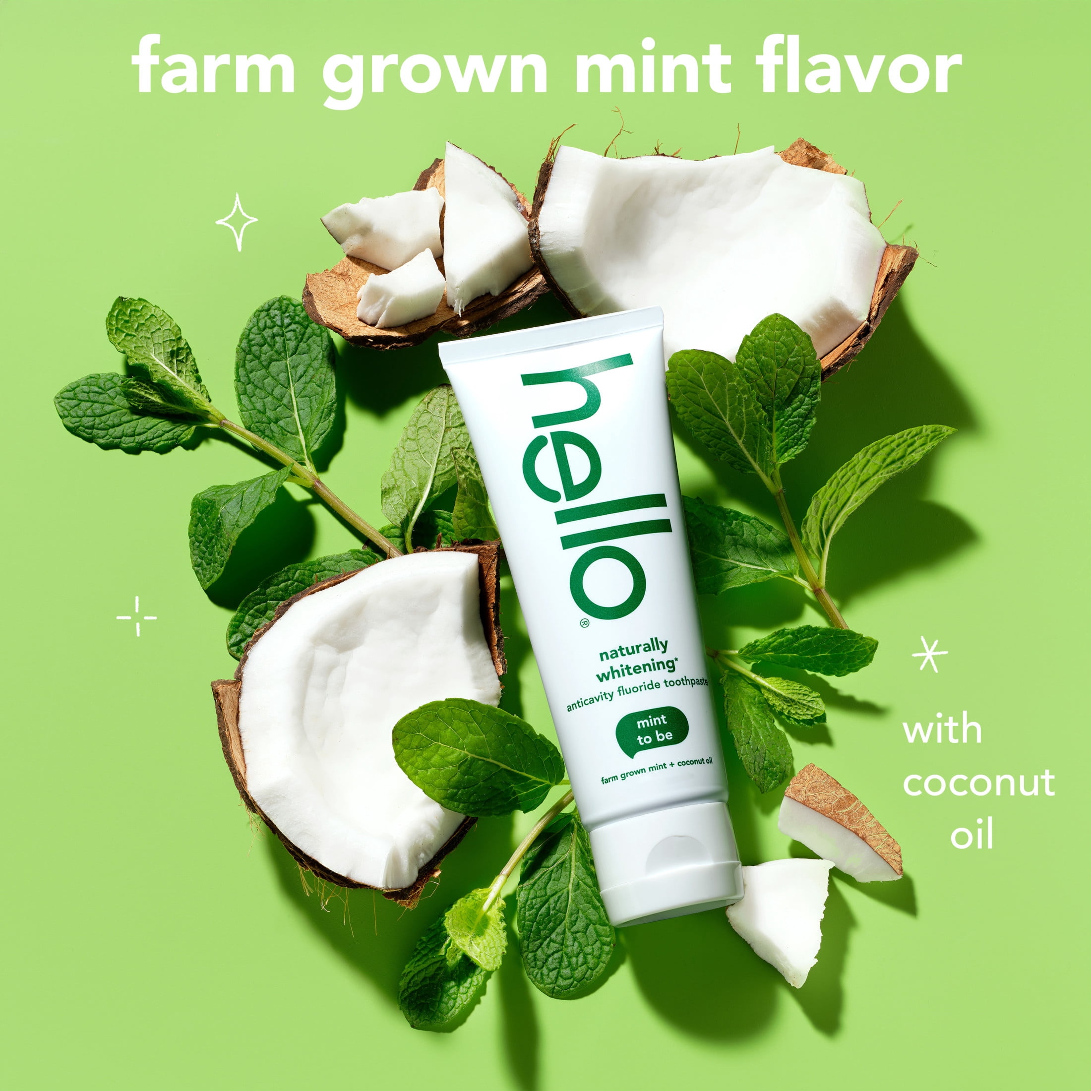 hello Naturally Whitening Anticavity Fluoride Toothpaste, Mint, 5 Oz