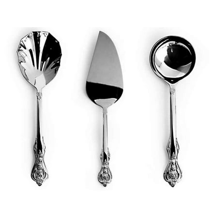 Royal Alister Stainless Steel Hostess Serving Set, 3-Pieces, SERVEWARE: Fantastic way to serve your guests in style and with class! By Heritage Mint