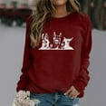 thumbnail image 1 of Hauts pour Femmes Aguichant Décontractés Mode Féminine Hauts Décontractés Mignons Imprimés en Peluche Col Rond Chandails en Molleton Sans Capuche Tenues de Travail d'Hiver pour Femmes en Liquidation, 1 of 4