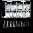 thumbnail image 1 of VIVACE Clear Long Stiletto 500pcs Artificial Fake Nail Tips,10 Sizes With Clear Plastic Case For Nail Salon, 1 of 8