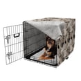 thumbnail image 2 of Floral Dog Crate Cover, Vintage Plant Arrangement with Soft Colors Faded Foliage Leaves Natural Vegetation, Easy to Use Pet Kennel Cover for Medium Large Dogs, 35" x 23" x 27", Tan Black, by Ambesonne, 2 of 6