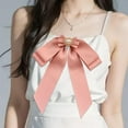 thumbnail image 3 of Milageto Women Pre Tied Bowknot Brooch Bead Bow Tie Brooch Pin for Blouse Shirts Coat Pink, 3 of 8