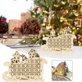 thumbnail image 1 of Fiudx Calendario de Adviento con Trineo de Papá Noel, Pueblo Navideño con Luces Led, Cuenta Regresiva de 24 Días con Cajones, Decoración de Madera para Fiestas, Decoración Acogedora para El Hogar, Fu, 1 of 6