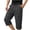 Dark Gray, variant on Work Pants for Men Solid Gray 3/4 Cut Built-In Buckle Belt Zip Cargo Adjustable Hem Casual Wear,Sizes M-4XL