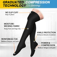 thumbnail image 4 of 3 Pairs Thigh High Compression Socks for Women and Men Circulation 20-30 mmhg Over the Knee, Best Support for Running, Cycling, Nursing, 4 of 6