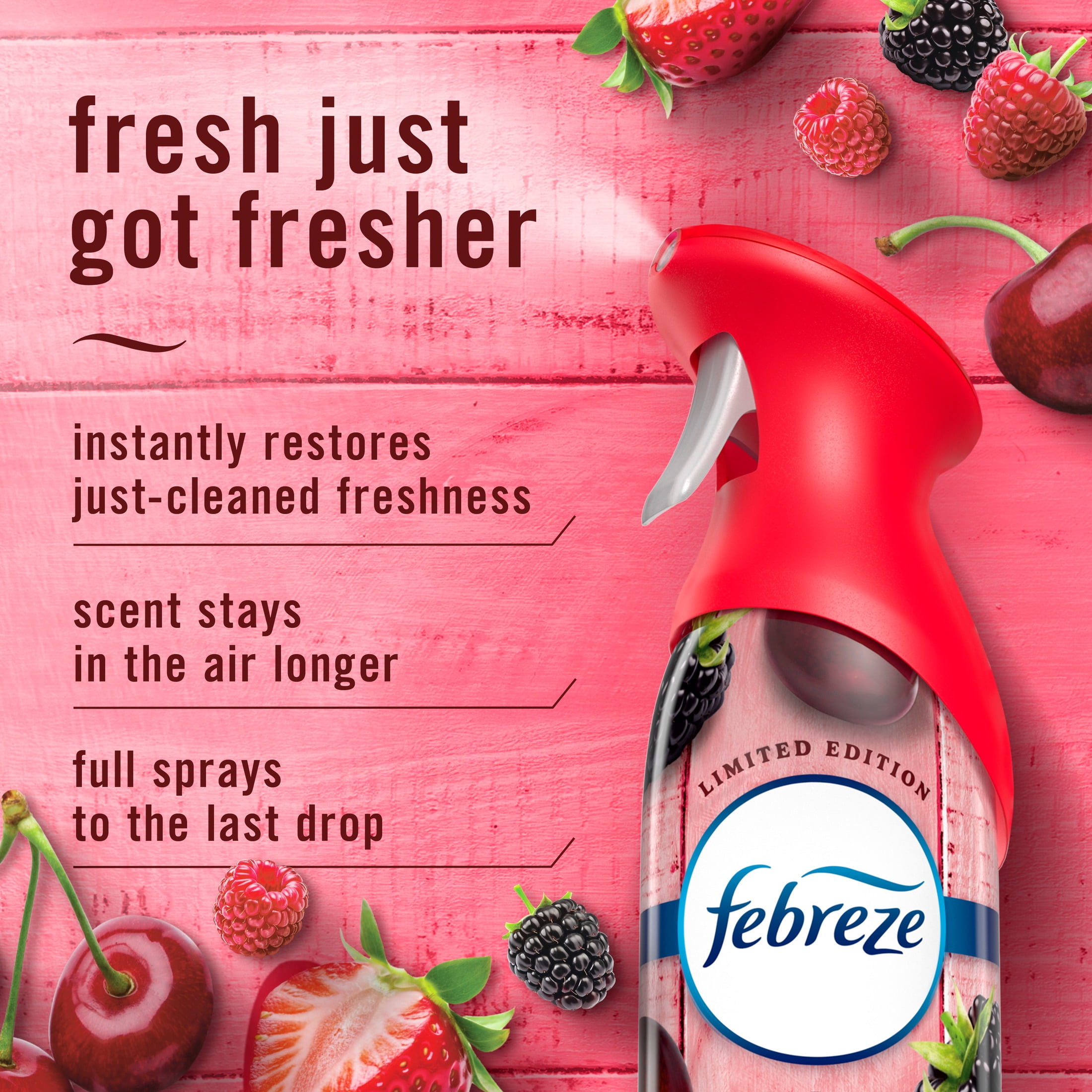 Febreze Air Mist Air Freshener Spray, Cherries & Berries, 8.1oz