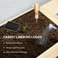 thumbnail image 5 of Outsunny Raised Garden Bed, Wood Elevated Planter Box with Lockable Wheels, Side Tables, Bottom Shelf, Bed Liner and Drainage Holes, Natural, 5 of 9