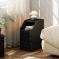 thumbnail image 2 of Costway Side Table with Charging Station, Storage Drawers, Sofa Couch Table for Small Space Black, 2 of 9