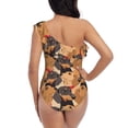 thumbnail image 5 of Gukieu Dog Print One-shoulder Ruffled One-piece Swimsuit with Removable Chest Pads and Tummy-control Swimsuit for Women-X-Large, 5 of 6