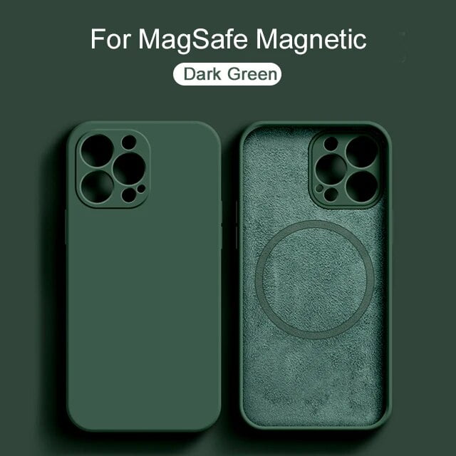 Magnetic Liquid Silicone Case For iPhone 14 12 13 Pro Max Plus For Magsafe Wireless Charging Cases Cover