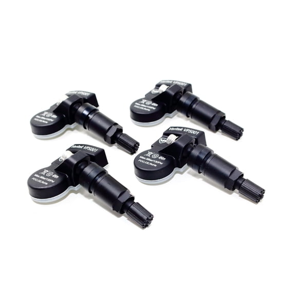 Ensemble de 4 Capteurs de Pression des Pneus MAX MXSA001 TPMS 433mhz pour BMW Mini Remplace 36236781847 36236798726 E60 E90 E92 avec Valve en Aluminium Noir Mat Tiges de Remplacement Aftermarket