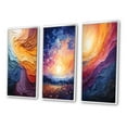thumbnail image 3 of Designart "Lyrical Sunset Yellow Orange Abstraction II" Abstract Framed Wall Art Set Of 3 - Yellow Lyrical Abstraction Frame Gallery Set For Office Decor, 3 of 6