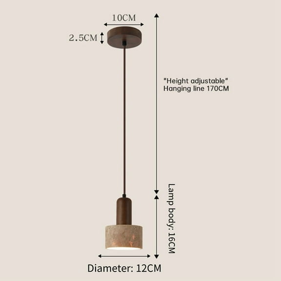 Yellow Travertine LED Pendant Light 3 Color Dimming 110-240V Japanese Wabi Sabi Style Ideal for Bedside, Restaurant,1 * Pendant Light