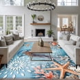 thumbnail image 3 of 8'x10' Area Rugs, Blue Coastal Jellyfish Indoor Outdoor Area Rug for Living Room Bedroom, Summer Beach Starfish Botanical Washable Bathroom Rugs Kitchen Floor Carpet Mats Home Decor Aesthetic, 3 of 8