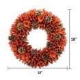 thumbnail image 3 of Galt International Harvest Fall Orange Woodchip Pinecone Halloween Wreath 18", 3 of 8