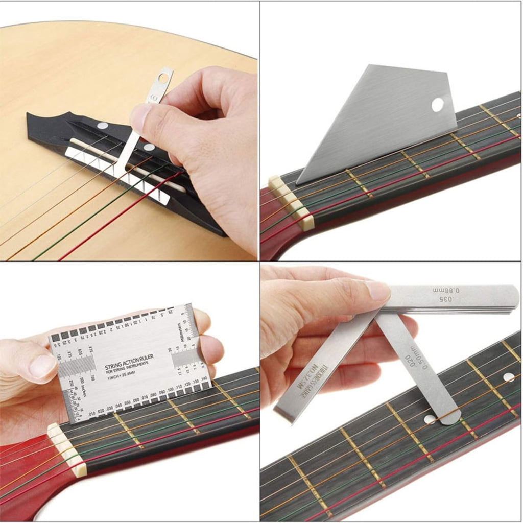 CEORPER Guitar Setups Gauge Luthier Repair Tool Bass Measuring Tool Guitar String Action Gauge Ruler Guitar String Height Gauge