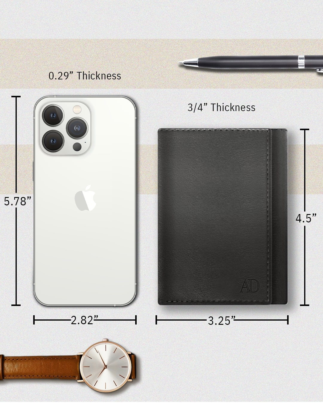 Access Denied Men's Black Slim Genuine Leather Trifold Wallet photo 4