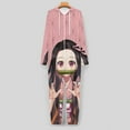 thumbnail image 6 of Demon Slayer Nezuko Unisex Onesie Pajamas Zipper Jumpsuit Hooded One Piece Sleepwear for Family Mens Womens, 6 of 8