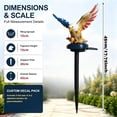thumbnail image 3 of Personalized Eagle Solar Garden Light, 250th Anniversary LED Stake With American Flag Wings, Resin Patriotic Outdoor Decor For Yard, Perfect Memorial Day 4th Of July Gift, 3 of 9