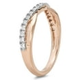 thumbnail image 2 of Dazzlingrock Collection 0.30 Carat (ctw) 10K Round White Diamond Ladies Wedding Guard Contour Band 1/3 CT, Rose Gold, Size 9.5, 2 of 4