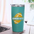thumbnail image 3 of Kansas City Cup with Lids and Straws Insulated Stainless Steel Tumbler Travel Coffee Mug Football Gifts 20 Oz, 3 of 6