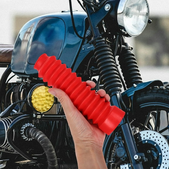 Raindrops Debris Fork 1 Pair Red Rubber And Metal Front Fork Guards For Suspension Protection -road