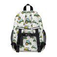 thumbnail image 3 of Tractor and Leaves White Pattern Backpack for School, Cute School Bag with Adjustable Shoulder Straps and Padded Back, 15"x11.42"x5.5", 3 of 5