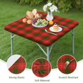 thumbnail image 4 of Red Green Checkerboard Checkered Pattern Square Fitted Tablecloth with Elastic Edge,Square Table Cover,Washable Elastic Table Cover for Home Kitchen Party Decor 34"x34", 4 of 6