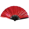 thumbnail image 1 of CSChome Folding Fan Folding Performance Prop: 13 Ribs Brilliant Color Transparent 13 Inch Large Shining Rave Hand Perfect Birthday Gift, 1 of 7