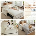 thumbnail image 6 of Lunale Convertible Sofa Bed with USB, 55" Loveseat Sleeper for Living Room, Apt, Beige Velvet, 6 of 10