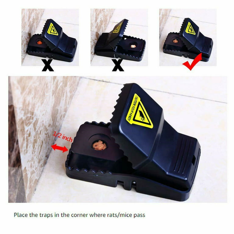 Black+decker Rat Trap Outdoor and Rat Traps Indoor - Mousetraps Indoor for Home Touch Free and Reusable Pest Control (8-Pack)