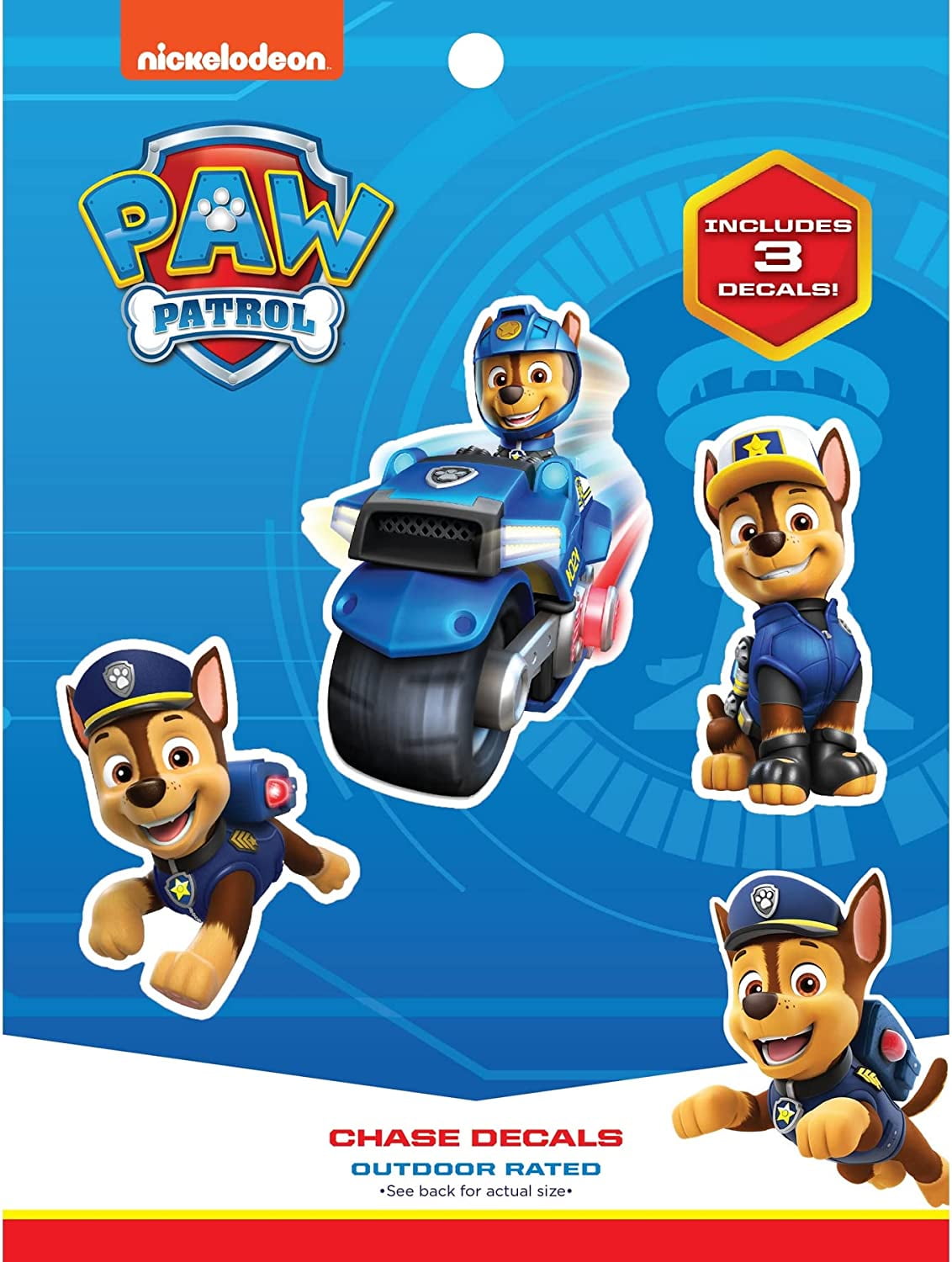 Paw Patrol Chase Decals - Set of 3 Chase Stickers for Kids and Adults