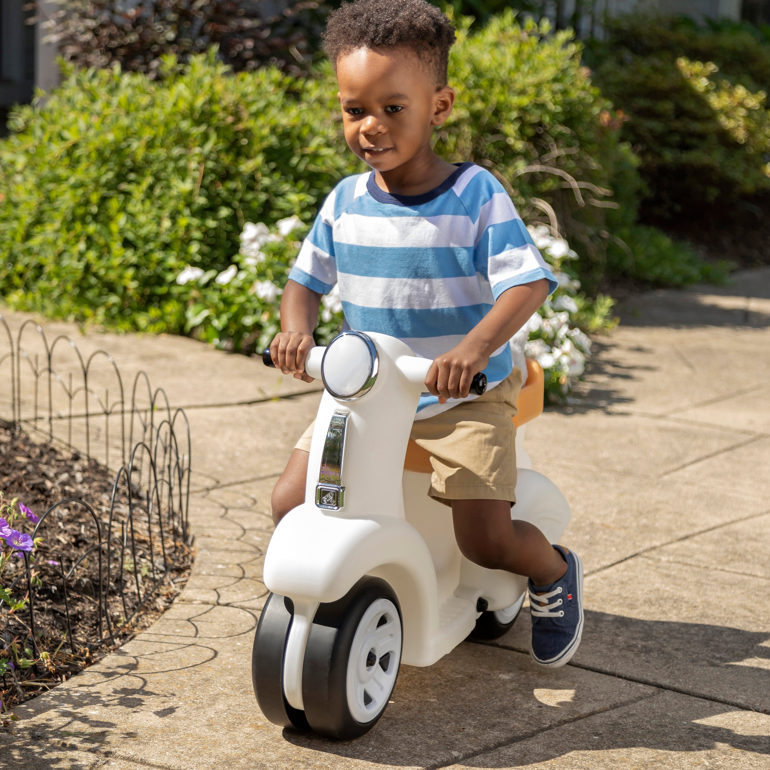 Step2 Ride Along White Scooter Foot to Floor Ride on Toy for