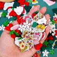thumbnail image 4 of 50 Uds. Botones de Navidad de madera copo de nieve árbol de Navidad botones de costura para ropa de chico Scrapbooking DIY artesanía decoración de Año Nuevo, 4 of 4
