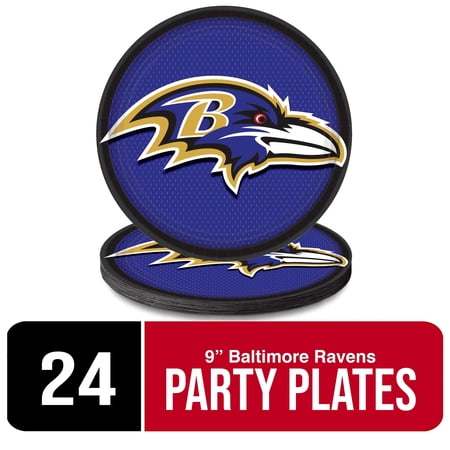 Amscan Baltimore Ravens NFL Paper Party Plates – 9 | 24 Count