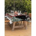 thumbnail image 2 of Outdoor Tablecloth with Umbrella Hole and Zipper, Black Christmas Rectangle Table Cloth 54x80 Inch Waterproof Tablecloth, Gnomes Xmas Tree Poinsettia Eucalyptus Picnic Table Cover for Patio Camping, 2 of 7