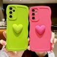 thumbnail image 3 of for Samsung Galaxy A24 4G 6.5" Phone Case,Cute Kawaii 3D Love Heart Solid Color Wavy Curly Wave Non-Slip Shockproof Protective Soft Silicone Aesthetic Cover for Women(Hot Pink), 3 of 10