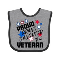 Inktastic Proud Granddaughter of a Veteran Veterans Day Girls Baby Bib