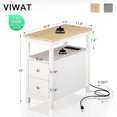 2 End with Charging Station Side Tables Living Room with 2 Drawer & USB