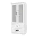 thumbnail image 7 of GraceGrove Armoire Wardrobe Closet with 2 Doors, 71" High Bedroom Wardrobe Closet with 2 Closet Drawers, White Clothes Wardrobe Cabinet for Bedroom, Wooden Wardrobe Cabinet Closet, Clothes Cabinet, 7 of 7