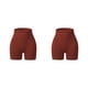 thumbnail image 4 of Pantalones cortos de mujer sin costuras Qarigey a prueba de golpes Push Up Booty cintura alta Marrón L 2piezas, 4 of 6